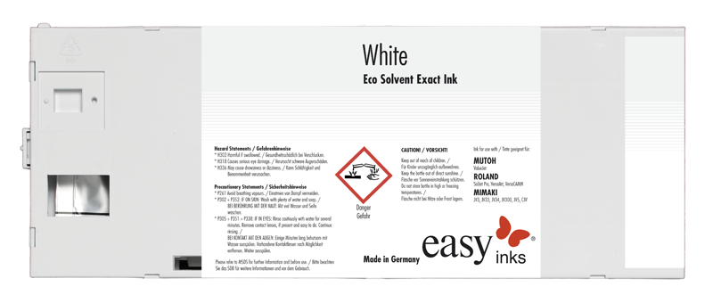 White Eco Solvent Exact 2 ink for Roland, 220ml