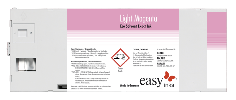 easy Eco Solvent Exact ink for Mutoh Rockhopper I und 38, 220ml cartridge, incl. silver label