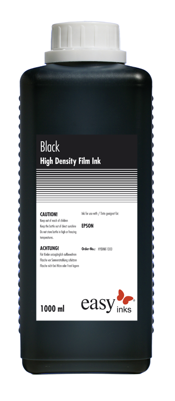 Black high density screen positive Dye/Pigment ink, 1 Liter bottle
