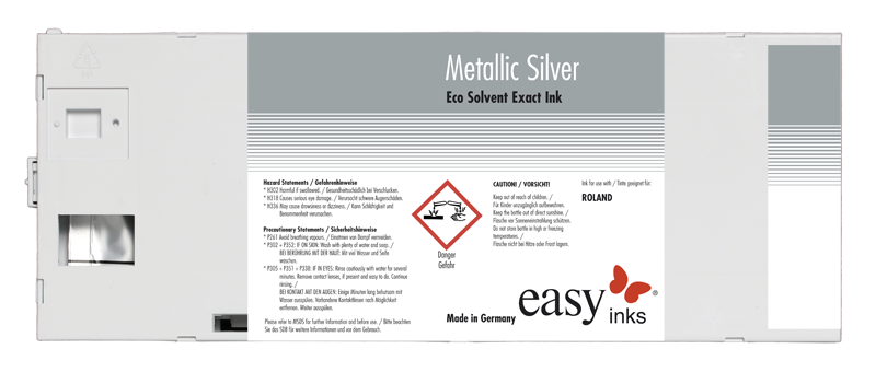 Metallic Silver Eco Solvent Exact ink for Mimaki, 220ml
