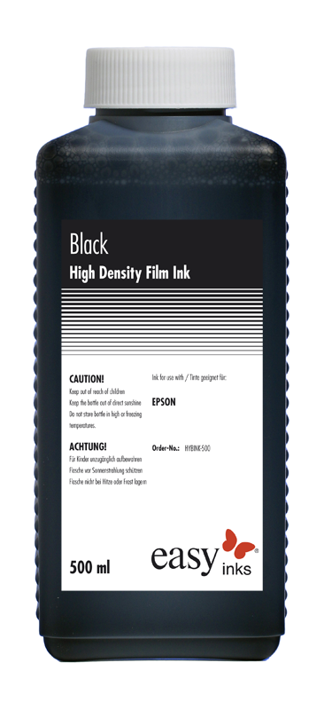 Black high density screen positive Dye/Pigment ink, 500ml bottle