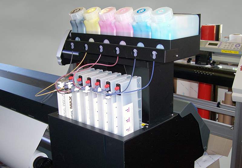 Blockoffer easyTank Bulk Ink System for Roland RE, RS and VS series with vertical cartridges and 6+2 colors