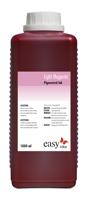 Dye ink for Piezo printers from Epson, Agfa, MimakiMutoh, Roland, 1 Liter bottle