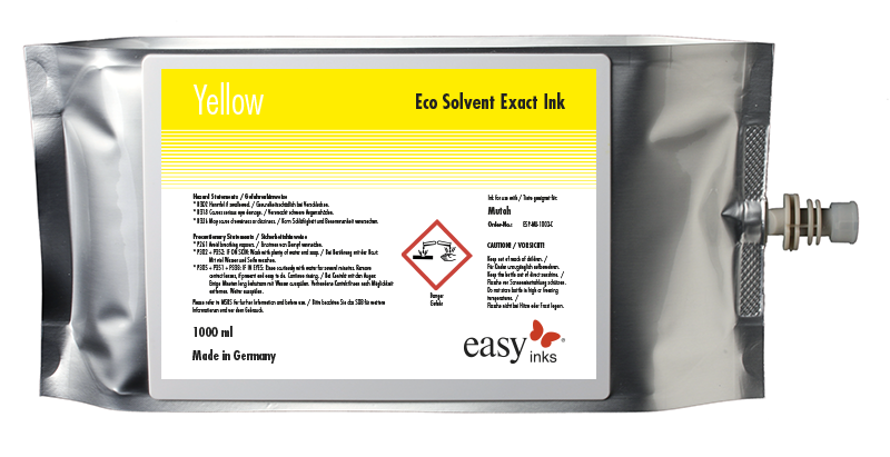Eco Solvent Exact ink, 1 Liter bag for original Mutoh Adapter, incl. Smart Card